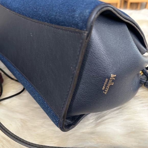 Authentic MULBERRY IRIS Bag in blue denim and leather trim SMALL plus key ring - Picture 13 of 16